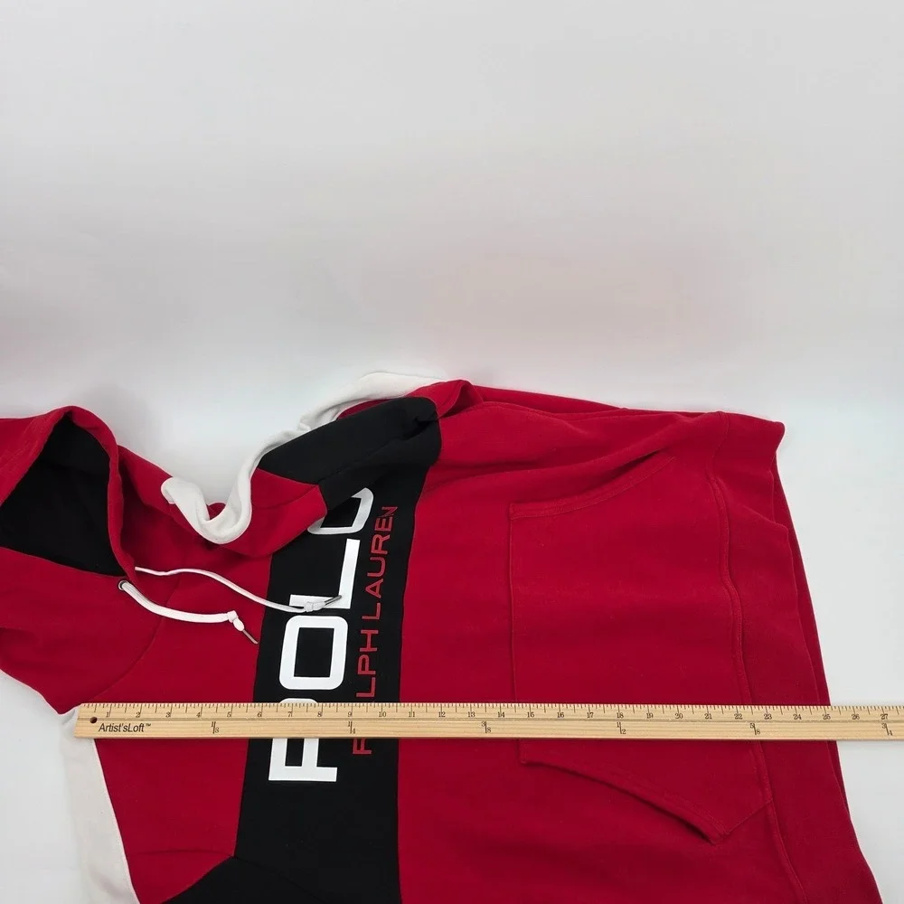 Polo Ralph Lauren Mens Red Racing Colorblock Hoodie World Cup Alpine Size Med